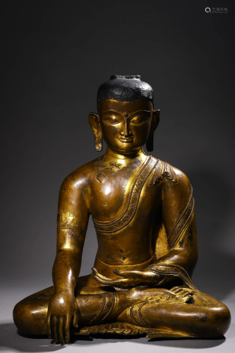 A Gilt Bronze Seated Sakyamuni Statue