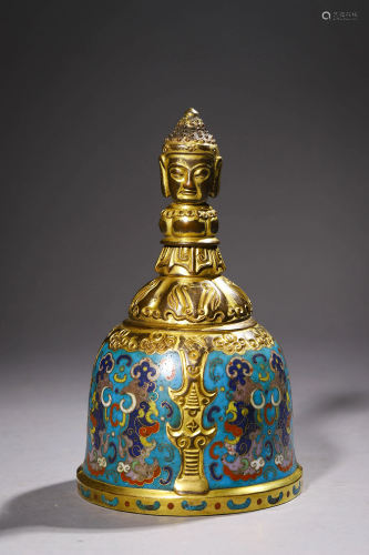 Antique Gilt Enamel Buddhist Ritual Instrument