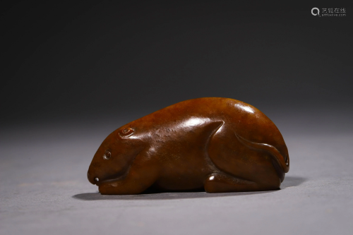 A Carved Jade Rat Figurine