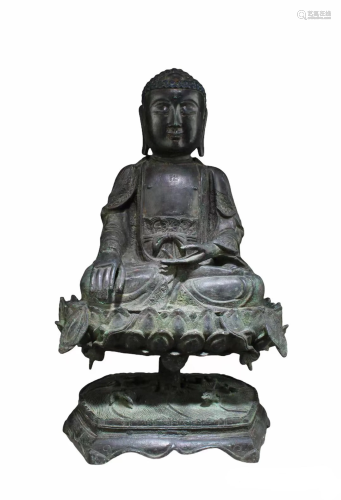 Antique Bronze Seated Buddha Statue