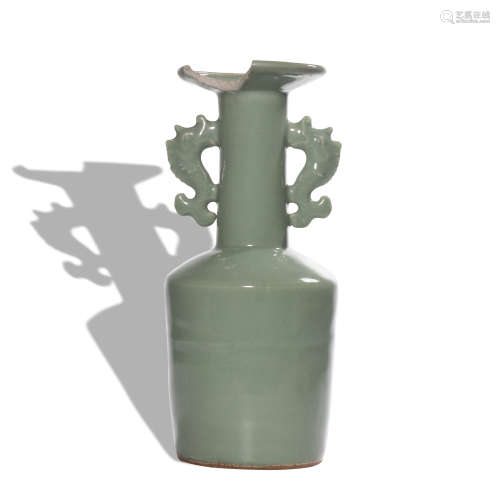 A celadon-glazed vase