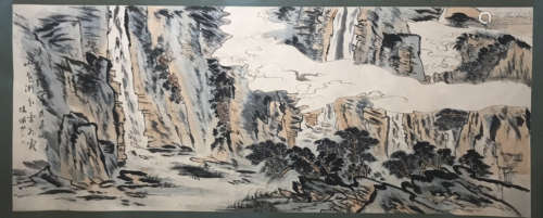 A Lu yanshao's landscape painting(without frame)