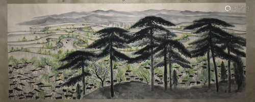 A Wu guanzhong's landscape painting(without frame)