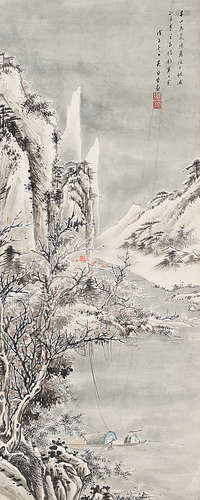 吴熙曾（1904-1972） 山水 立 轴 设色纸本