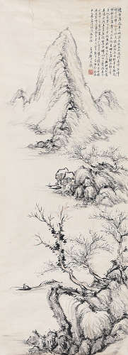 顾若波（1835-1896） 寒江独钓 镜 片 设色纸本