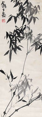 李苦禅（1899-1983） 墨竹 立 轴 水墨纸本