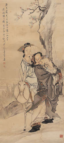 钱慧安（1833-1911） 钟馗嫁妹 立 轴 设色纸本