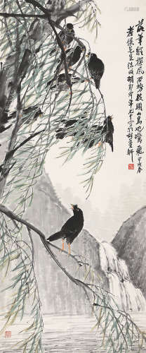 胡郯卿（1865-？） 花鸟 立 轴 设色纸本
