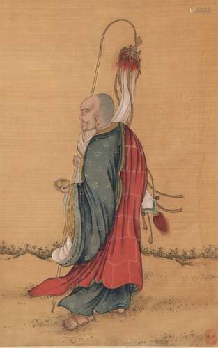 Chinese Ink Painting Of  Luohan