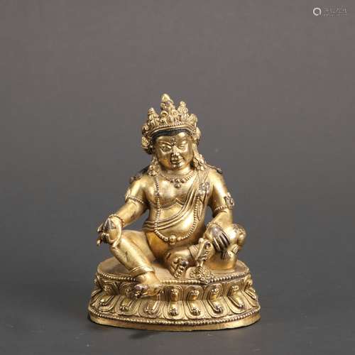 Chinese Bronze Gold Gilded Buddha Statue