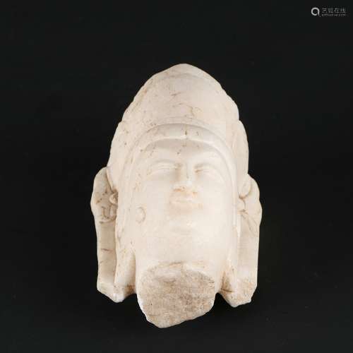 Chinese White Marble Buddha Head