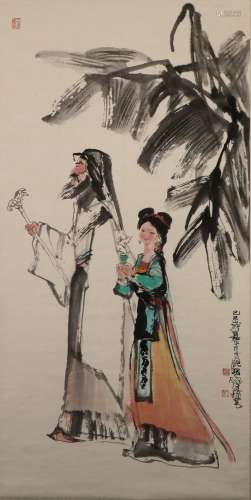 Chinese Ink Painting Of Figure - Cheng Shifa