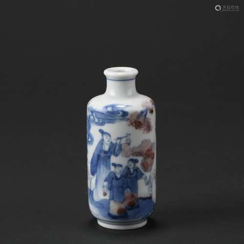 Chinese Underglazed Red Porcelain Snuff Bottle