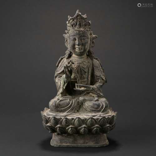 Chinese Bronze Guanyin Statue