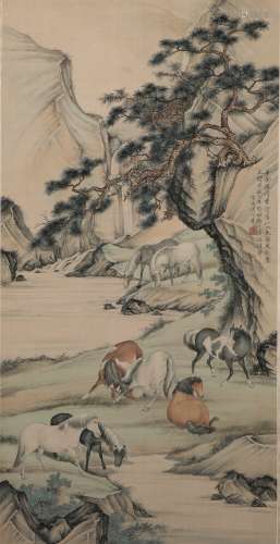 Chinese Ink Painting Of Horse - Pu Ji