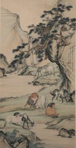 Chinese Ink Painting Of Horse - Pu Ji