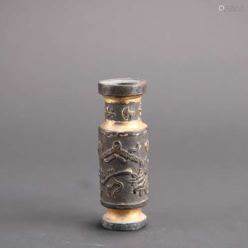 Chinese Bronze Eight-Treasure Bottle