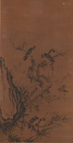 Chinese Ink Painting Of Flower And Bird -  Qianlong