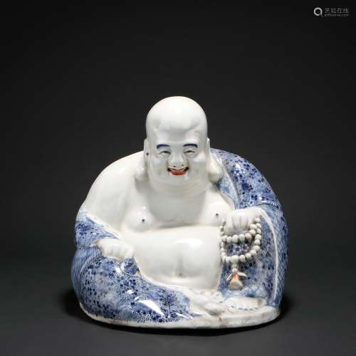 Chinese Blue And White Porcelain Maitreya Buddha