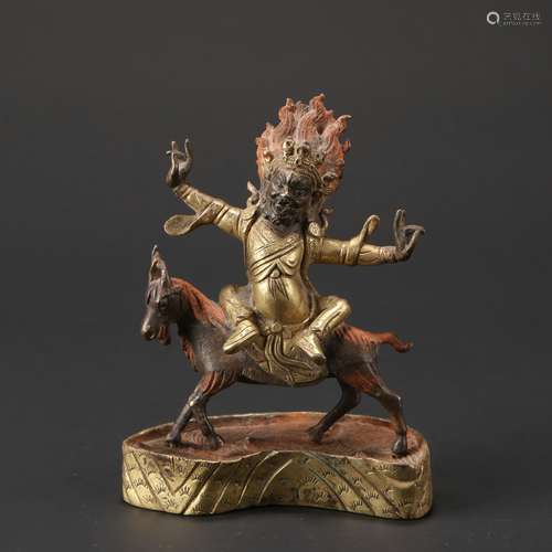 Chinese Bronze Gold Gilded Buddha Statue