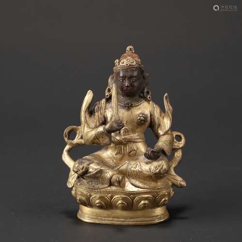 Chinese Bronze Gold Gilded Buddha Statue