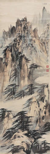 黑伯龙（1915-1989） 山水 立 轴 设色纸本