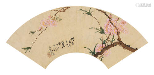 高剑父（1879-1951） 花卉草虫 镜 片 设色纸本