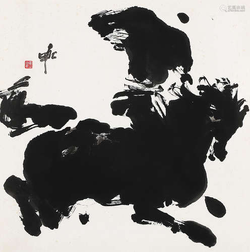 老 甲（b.1938） 人物 镜 片 水墨纸本