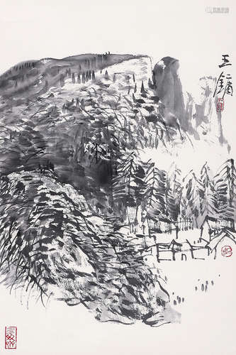 王 镛（b.1948） 山水 镜 片 水墨纸本