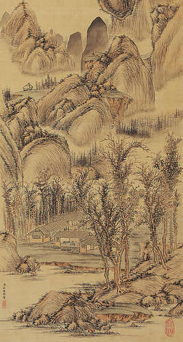 永 瑢（1743-1790） 山水 立 轴 设色绢本