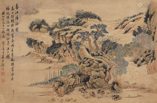 顾 沄（1835-1896） 山水 镜 片 设色纸本