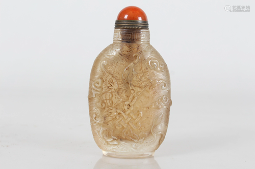 Chinese Dragon-decorating Fortune Snuff Bottle