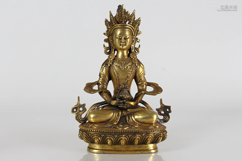 A Chinese Religious Fortune Buddha Statue