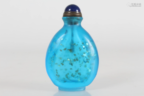 Chinese Blue-glazed Fortune Snuff Bottle