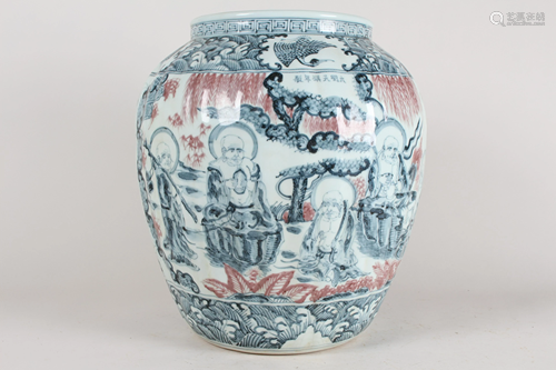 A Chinese Detailed Story-telling Blue and White Fortune