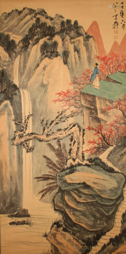 A Story-telling Mountain-view Fortune Scroll