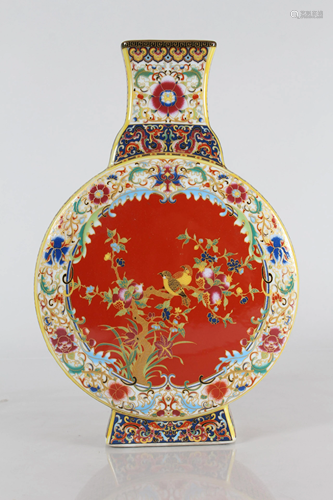 A Chinese Red-coding Nature-sceen Porcelain Fortune