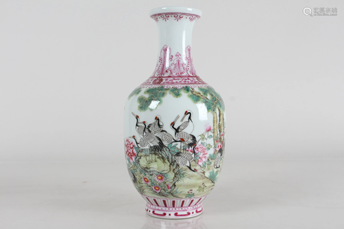 A Chinese Crane-fortune Nature-sceen Porcelain Fortune