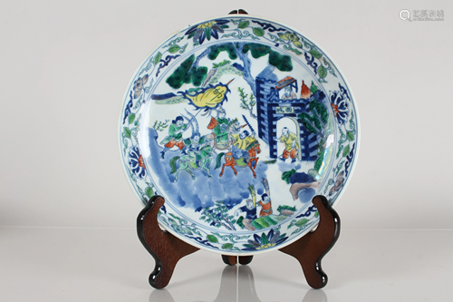 A Chinese Story-telling Porcelain Fortune Plate