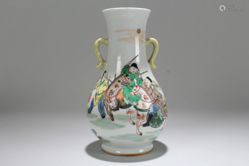 A Chinese Story-telling Fortune Porcelain Vase