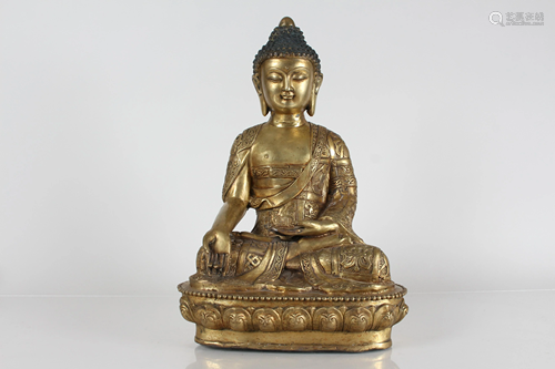 A Chinese Massive Gilt Religious Buddha Statue