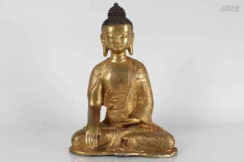 A Chinese Massive Gilt Religious Buddha Statue