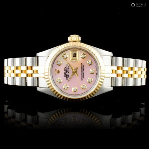 Rolex 18K & SS DateJust Diamond Ladies Watch