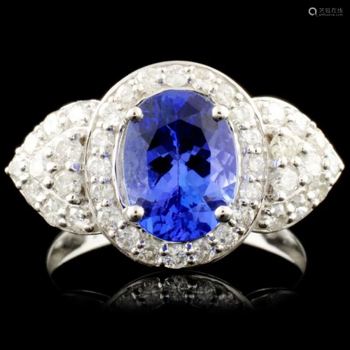 18K Gold 1.93ct Tanzanite & 0.90ctw Diamond Ring