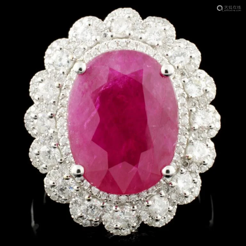 18K Gold 8.52ct Ruby & 1.13ctw Diamond Ring