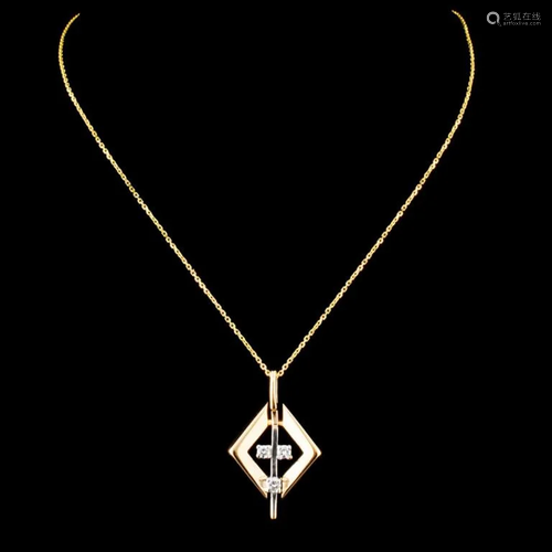 14K Gold 0.09ctw Diamond Pendant