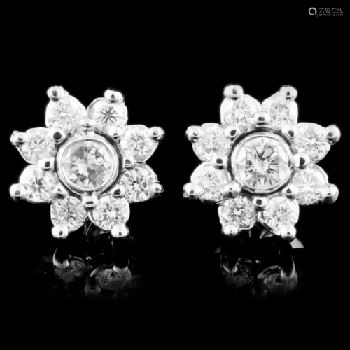 14K Gold 1.24ctw Diamond Earrings