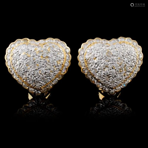 14K Yellow Gold 2.30ctw Diamond Earrings