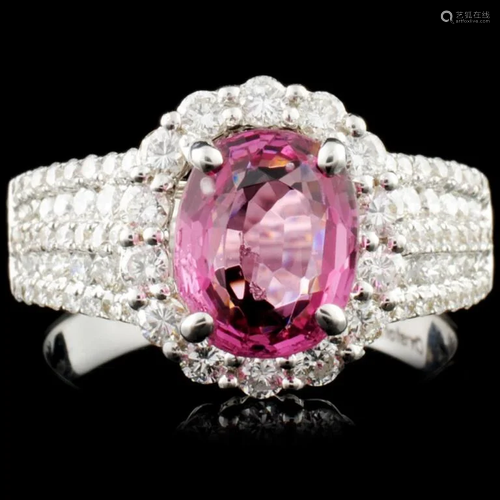 18K Gold 2.03ct Spinel & 1.11ctw Diamond Ring