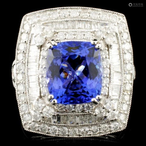 18K Gold 3.44ct Tanzanite & 1.58ctw Diamond Ring